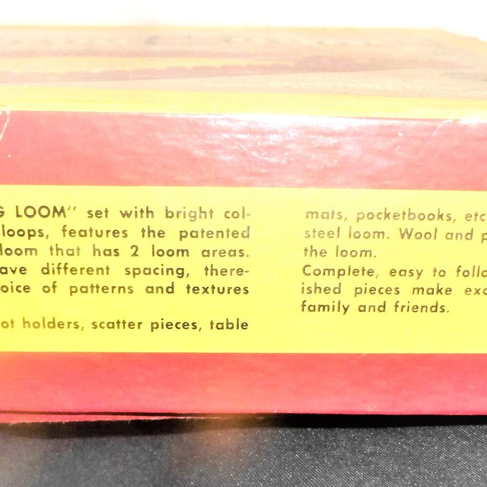 1954 Adjustable WEAVING LOOM Vintage Linen Hand Knitted Pot Holders Table Mats - Picture 5 of 13
